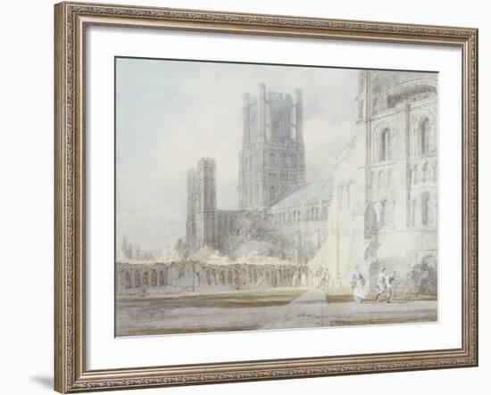 Ely Cathedral from the South-East, 1794-J. M. W. Turner-Framed Giclee Print