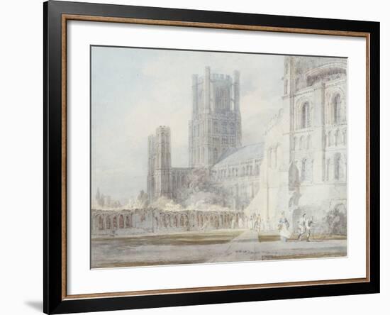 Ely Cathedral from the South-East, 1794-J. M. W. Turner-Framed Giclee Print