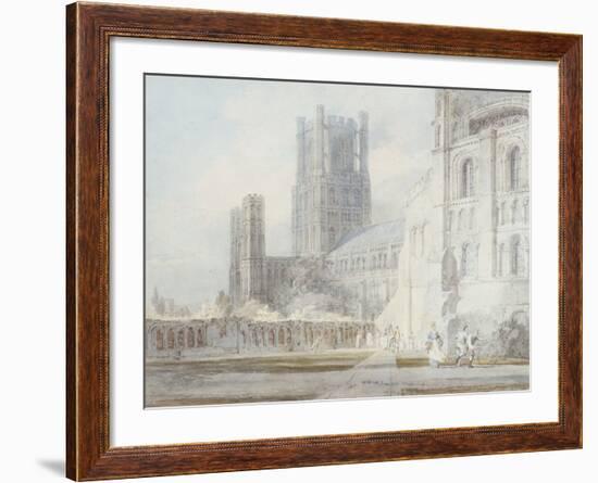 Ely Cathedral from the South-East, 1794-J. M. W. Turner-Framed Giclee Print