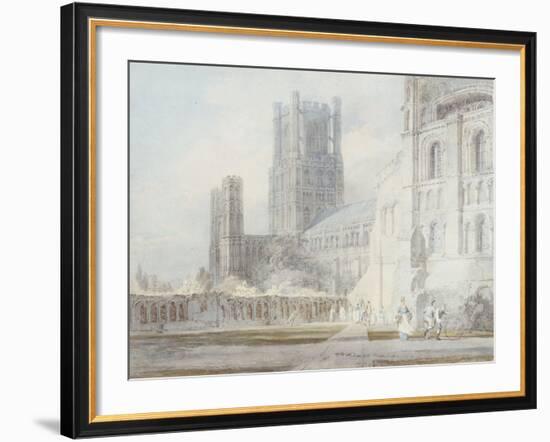 Ely Cathedral from the South-East, 1794-J. M. W. Turner-Framed Giclee Print