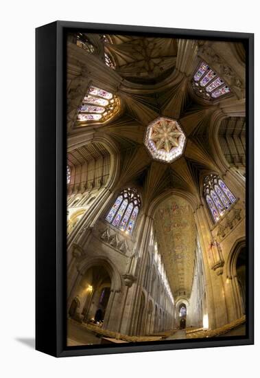 Ely Cathedral Interior, Lantern and Nave, Ely, Cambridgeshire, England, United Kingdom, Europe-Peter Barritt-Framed Premier Image Canvas