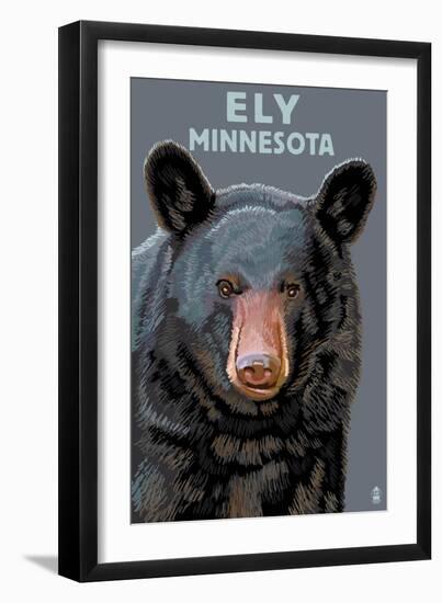 Ely, Minnesota - Bear Up Close-Lantern Press-Framed Art Print