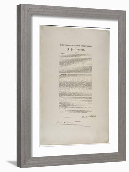 Emancipation Proclamation, 1863-Abraham Lincoln-Framed Giclee Print