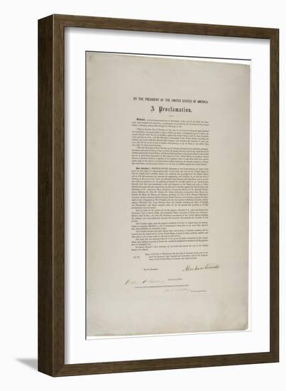 Emancipation Proclamation, 1863-Abraham Lincoln-Framed Giclee Print