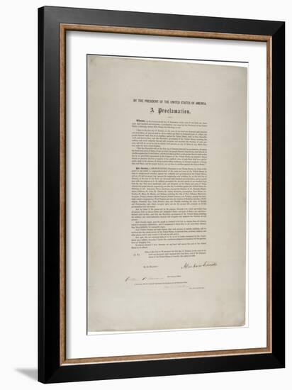 Emancipation Proclamation, 1863-Abraham Lincoln-Framed Giclee Print