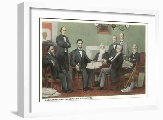 Emancipation Proclamation Signing, Lincoln and Cabinet-null-Framed Art Print