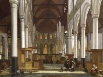 The Old Church, Delft, with Churchgoers Listening to a Sermon, 1669-Emanuel de Witte-Giclee Print