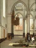 The Old Church, Delft, with Churchgoers Listening to a Sermon, 1669-Emanuel de Witte-Giclee Print