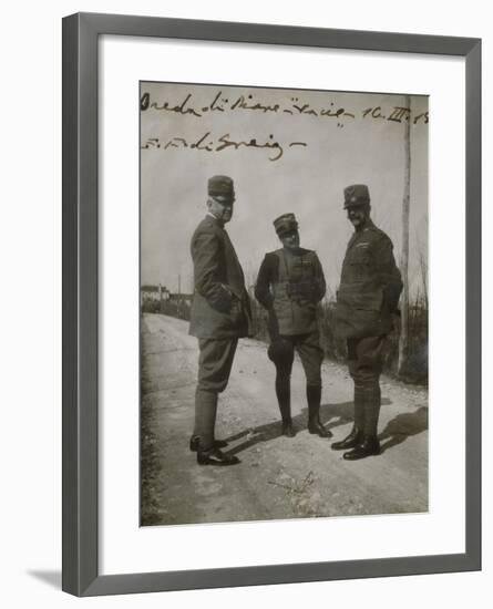 Emanuele Filiberto of Savoy-Aosta with General Paolini in Breda Di Piave-null-Framed Giclee Print