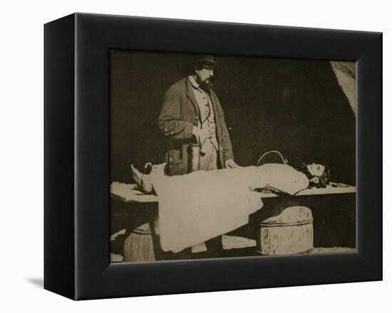 Embalming Surgeon at Work, 1861-65-Mathew Brady-Framed Premier Image Canvas