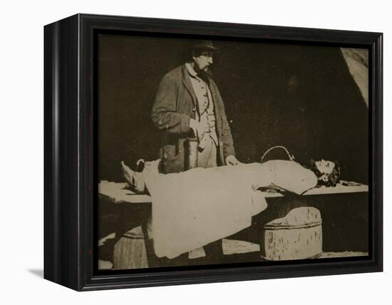 Embalming Surgeon at Work, 1861-65-Mathew Brady-Framed Premier Image Canvas