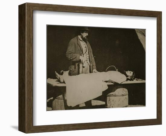 Embalming Surgeon at Work, 1861-65-Mathew Brady-Framed Giclee Print