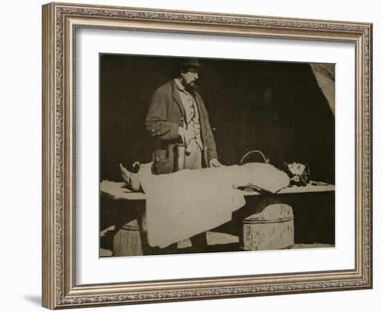 Embalming Surgeon at Work, 1861-65-Mathew Brady-Framed Giclee Print