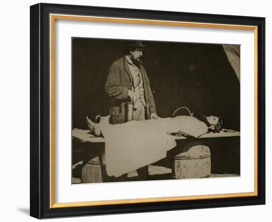 Embalming Surgeon at Work, 1861-65-Mathew Brady-Framed Giclee Print