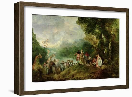 Embarkation for Cythera, 1717-Jean Antoine Watteau-Framed Giclee Print