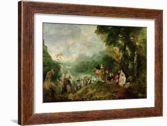 Embarkation for Cythera, 1717-Jean Antoine Watteau-Framed Giclee Print