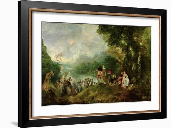 Embarkation for Cythera, 1717-Jean Antoine Watteau-Framed Giclee Print