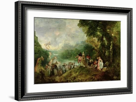 Embarkation for Cythera, 1717-Jean Antoine Watteau-Framed Giclee Print