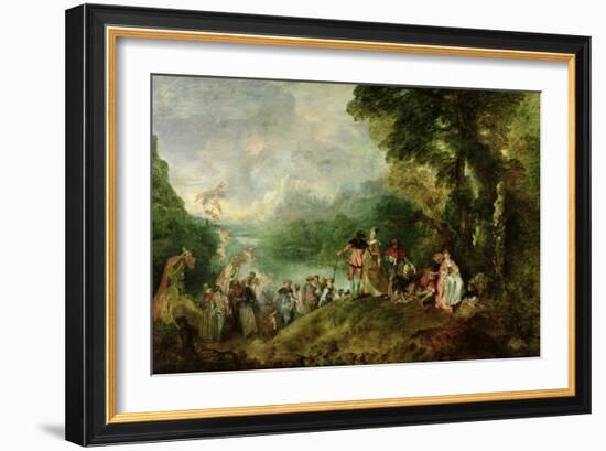 Embarkation for Cythera, 1717-Jean Antoine Watteau-Framed Giclee Print