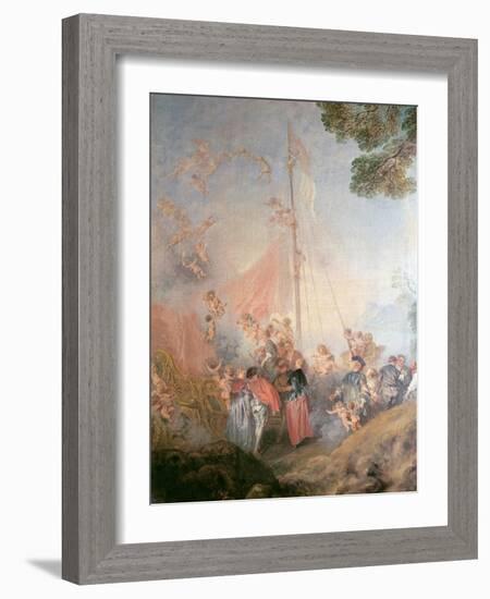 Embarkation for Cythera, 1717-Jean Antoine Watteau-Framed Giclee Print