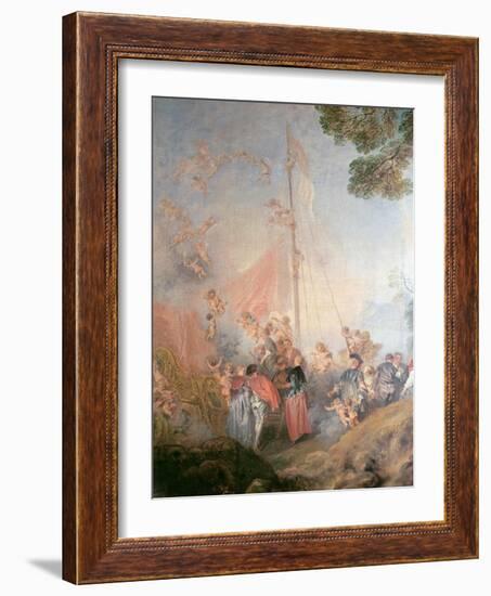 Embarkation for Cythera, 1717-Jean Antoine Watteau-Framed Giclee Print