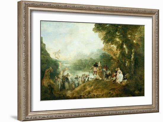 Embarkation for Cythera-Jean-Antoine Watteau-Framed Art Print