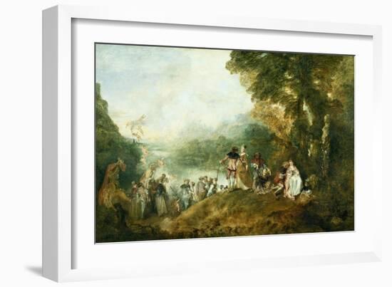 Embarkation for Cythera-Jean-Antoine Watteau-Framed Art Print