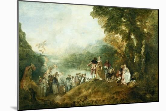 Embarkation for Cythera-Jean-Antoine Watteau-Mounted Art Print