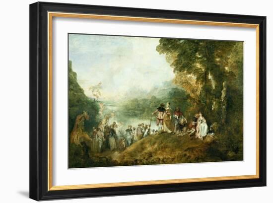 Embarkation for Cythera-Jean-Antoine Watteau-Framed Art Print
