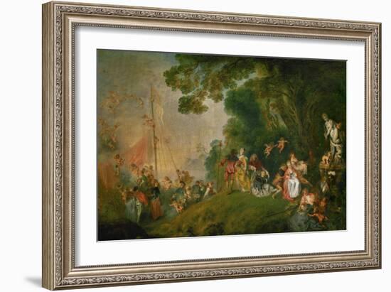 Embarkation for the Island of Cythera, 1718-Jean Antoine Watteau-Framed Giclee Print