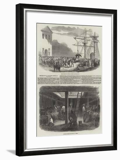 Embarkation of Artillery Horses at Woolwich-null-Framed Giclee Print