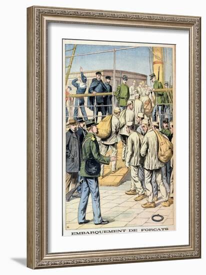 Embarkation of Convicts for Guyana, Illustration from 'Le Petit Journal', 3rd January 1904-null-Framed Giclee Print