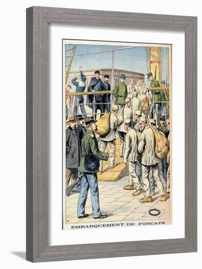 Embarkation of Convicts for Guyana, Illustration from 'Le Petit Journal', 3rd January 1904-null-Framed Giclee Print