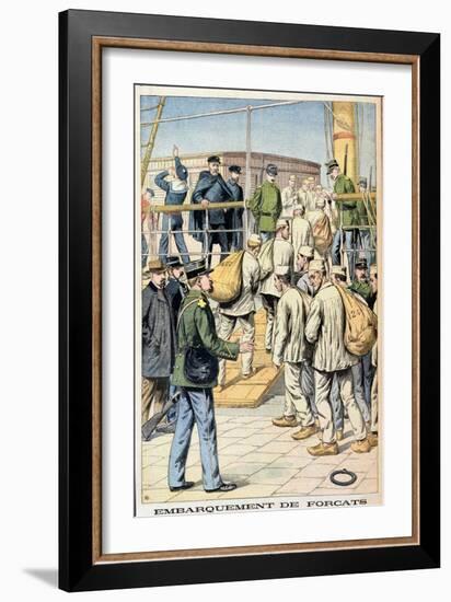 Embarkation of Convicts for Guyana, Illustration from 'Le Petit Journal', 3rd January 1904-null-Framed Giclee Print