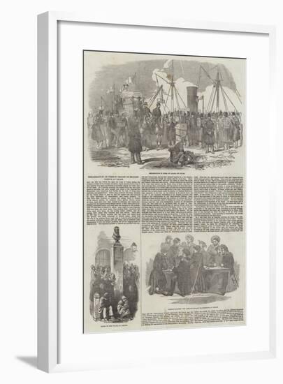 Embarkation of French Troops in English Vessels, at Calais-null-Framed Giclee Print