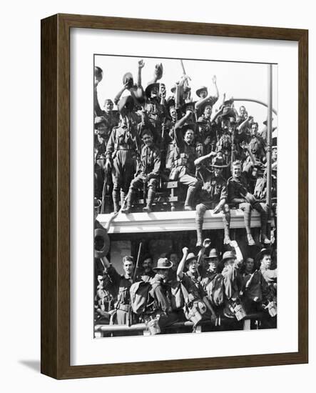 Embarkation of the Australian Naval and Military Expeditionary Force (An&Mef) for New Guinea-null-Framed Photographic Print