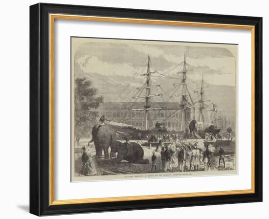 Embarking Elephants at Bombay for the Abyssinian Expedition-Charles Robinson-Framed Giclee Print