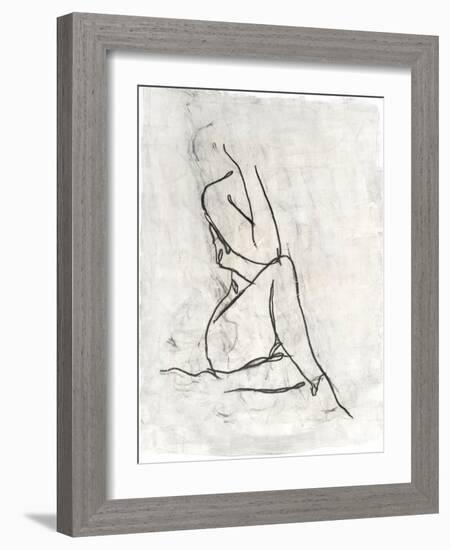 Embellished Nude Contour Sketch I-Ethan Harper-Framed Art Print