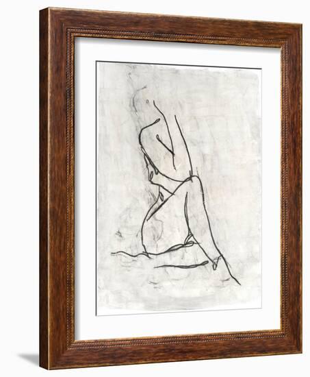 Embellished Nude Contour Sketch I-Ethan Harper-Framed Art Print