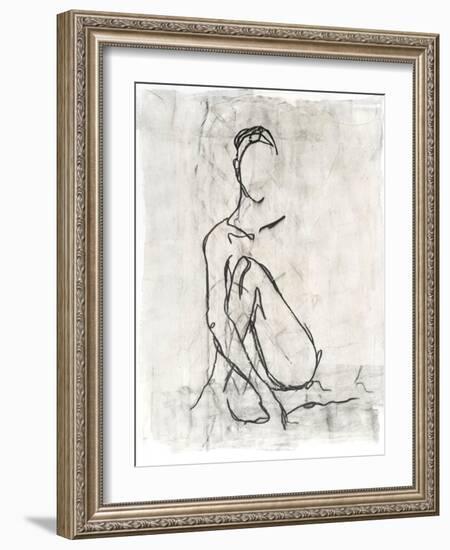 Embellished Nude Contour Sketch II-Ethan Harper-Framed Art Print
