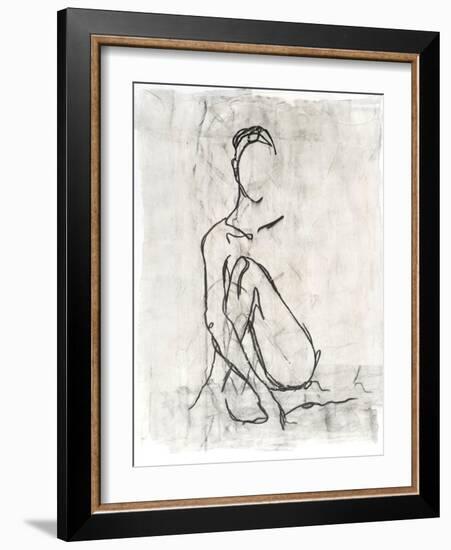 Embellished Nude Contour Sketch II-Ethan Harper-Framed Art Print