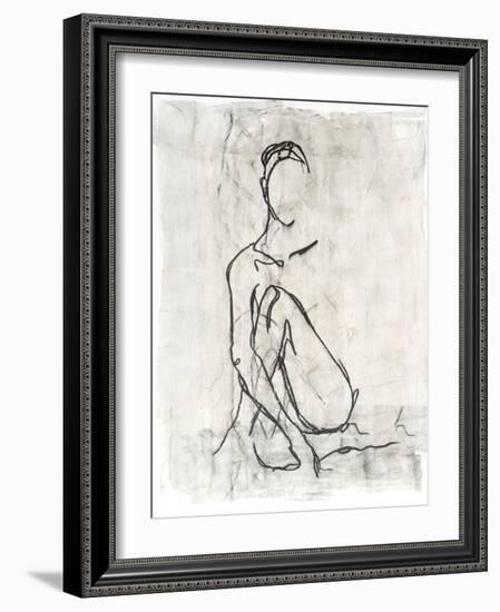 Embellished Nude Contour Sketch II-Ethan Harper-Framed Art Print