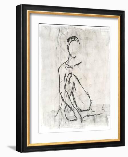 Embellished Nude Contour Sketch II-Ethan Harper-Framed Art Print