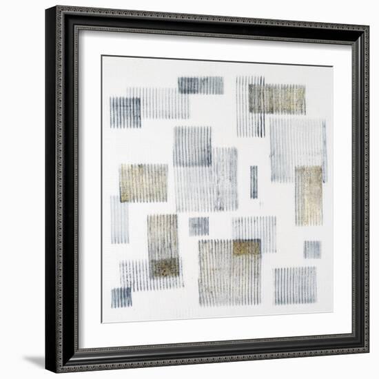 Embellished Shadow Squares I-Vanna Lam-Framed Art Print