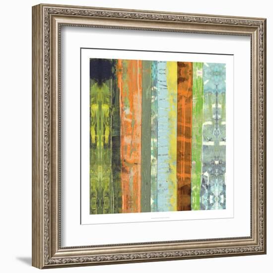 Embellished Vibrant Stripes I-Jennifer Goldberger-Framed Art Print