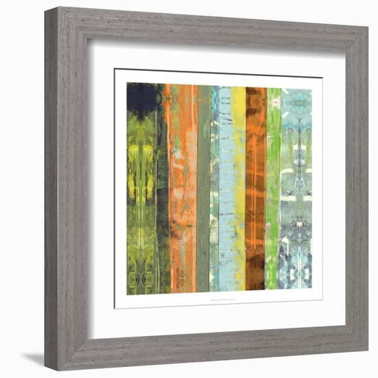 Embellished Vibrant Stripes I-Jennifer Goldberger-Framed Art Print