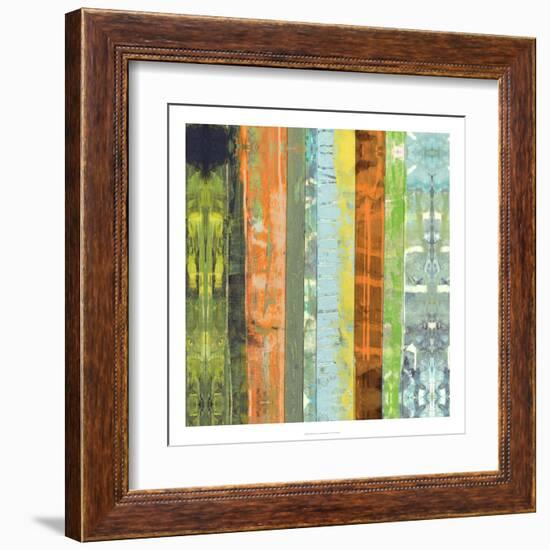 Embellished Vibrant Stripes I-Jennifer Goldberger-Framed Art Print