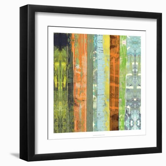 Embellished Vibrant Stripes I-Jennifer Goldberger-Framed Art Print