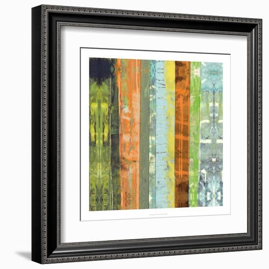Embellished Vibrant Stripes I-Jennifer Goldberger-Framed Art Print