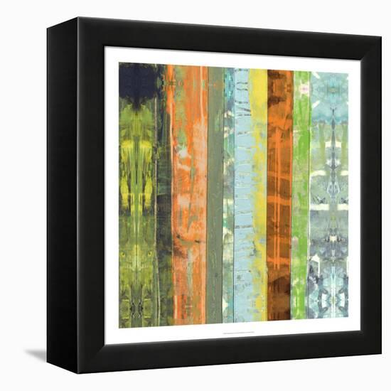 Embellished Vibrant Stripes I-Jennifer Goldberger-Framed Stretched Canvas